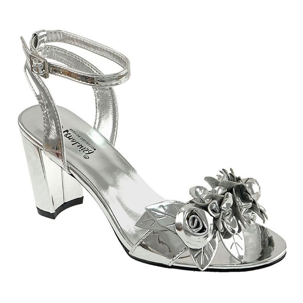 🌟 Lena Luisa || 3" Silver Floral Amber Sandal